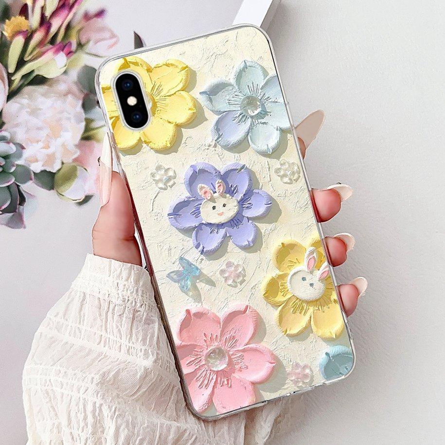 Per iPhone X XS Custodia Popolare Fiore Farfalla Morbido Trasparente Silicone Sottile Cover Posteriore Per iPhoneXS Max XR Custodia iPhoneX Bumper