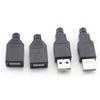 100pcs Type A Male Female USB 4 Pin Plug Socket Connector With Black Plastic Cover Type-A DIY Kits