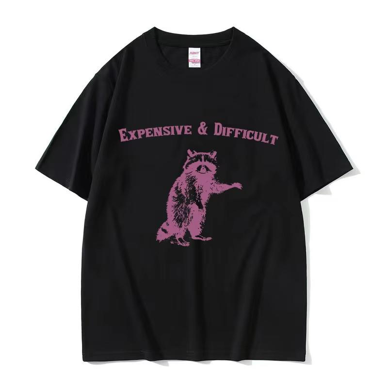2025 Summe Expensive  Difficult Raccon Funny Meme T Shirt Mens Women Retro Harajuku Fashion 100 Pure Cotton Printed Tshirt