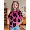 T-shirty w krowie wzory dla dziewczynek Codzienne ubrania dla dziewczynek 7-8 lat Góry z krótkim rękawem Na zewnątrz Harajuku Okrągły dekolt Koszulki Dziecięca koszulka