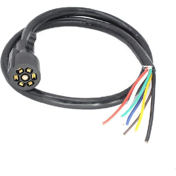 X-Haibei 7 Way Trailer Plug Inline Light Cord 4 Feet Heavy Duty 7 Pin Wiring Harness Connector (4 Foot) 4 Foot