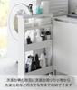 Yamazaki Jitsugyo-Produkt mit Rollen Schmaler Wagen mit Rollen, 4 Ebenen, Weiß, B13 x T48 x Tower Slim Rack, Gap Storage 1806 [Nur fertig] H80,5 cm