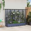 Raised Garden Bed with Trellis and Hanging Roof Gray 202.5 X 40 X 123 Cm PP