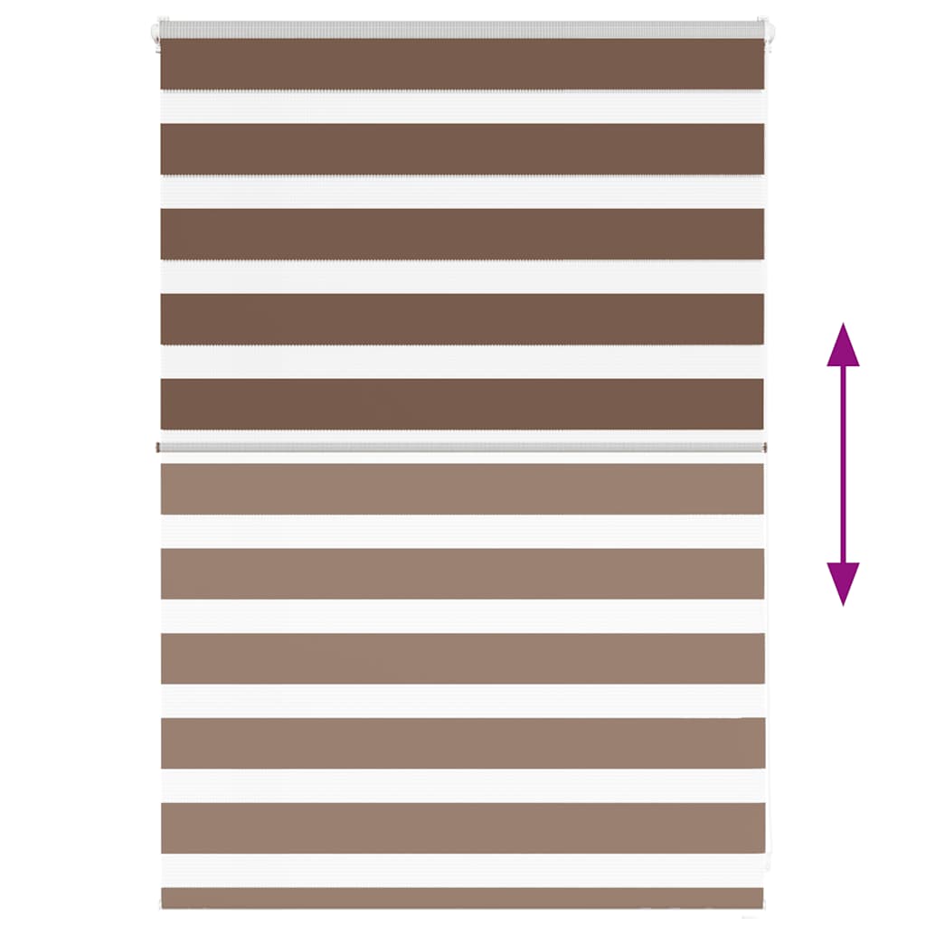 Double Roller Blind Brown 100x100 cm Fabric Width 95.9 cm Polyester