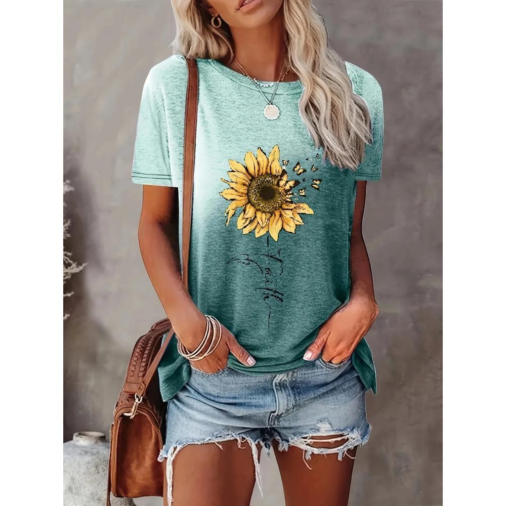 

Летние цветные футболки с принтом подсолнечника 3D, женская уличная одежда, повседневная мода Y2k, футболка с коротким рукавом, футболки с круглым вырезом, топы, одежда XXXL