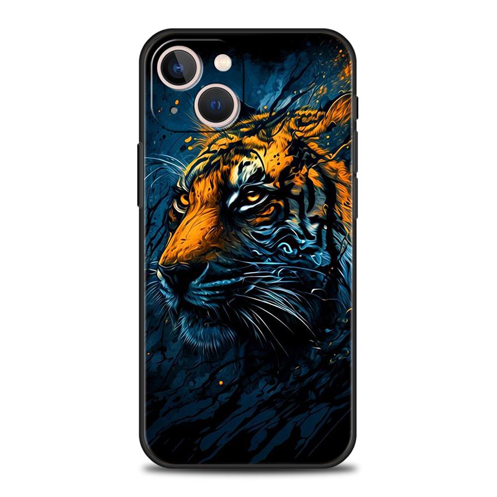 

Мультяшный чехол-тигр для iPhone 16 15 14 13 12 Pro Max 11 Pro Max 7 8 Plus XS XR Ударопрочный Мягкий чехол Capas Сумки ТПУ iPhone 8 7