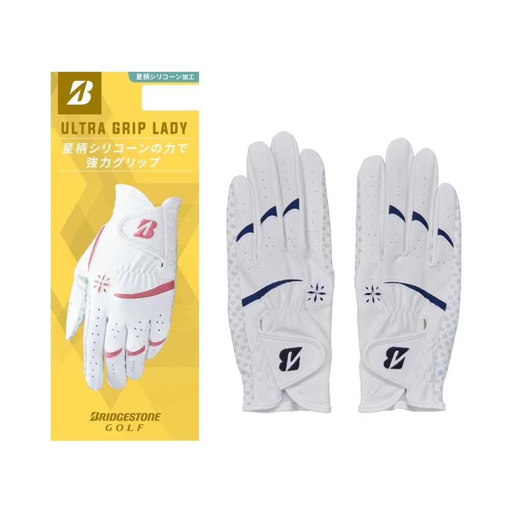 Bridgestone Ultra Grip Lady Golf Gloves White/Navy 19cm Women s Pair