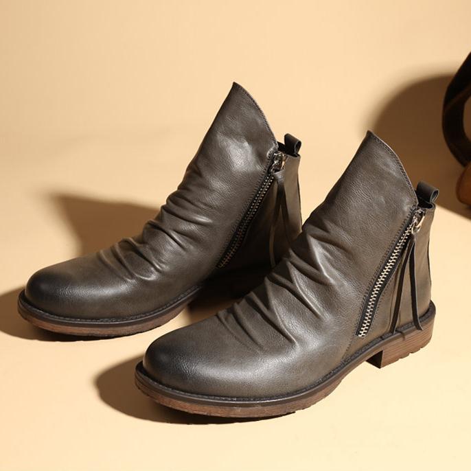 

Двусторонняя молния, противоскользящая подошва, мужские ботинки, мужская обувь, ботинки с кисточками, мужские кожаные ботинки, размер 48