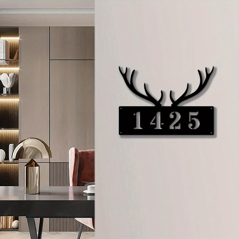 Benutzerdefiniertes Metallgeweih Hausnummernschild, Langlebige Eisen-Wanddekoration für Festivals
