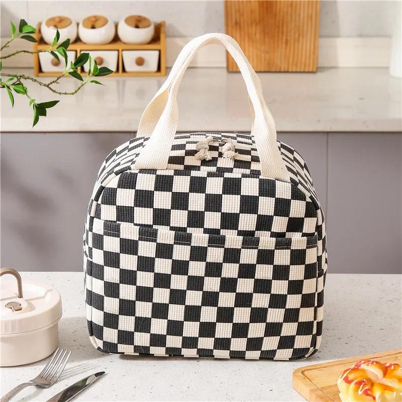 

Portable Floral Printed Food Handbags Reusable Large Capacity Insulated Lunch Box Waterproof Office Camping Ins Bag