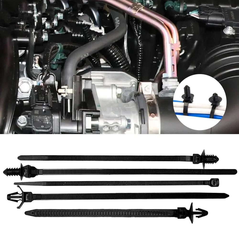 160Pcs Cable Tie Wrap Fixed Fastener Clips Car Wire Hose Fastening Zip Strap Kit