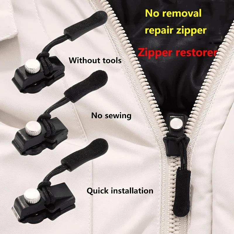 3-12PC Universal Zipper Repair Kit Quick Instant Replacement Zipper Head For Jacket Bag Coat Zippers Head DIY Sew Repair Tools