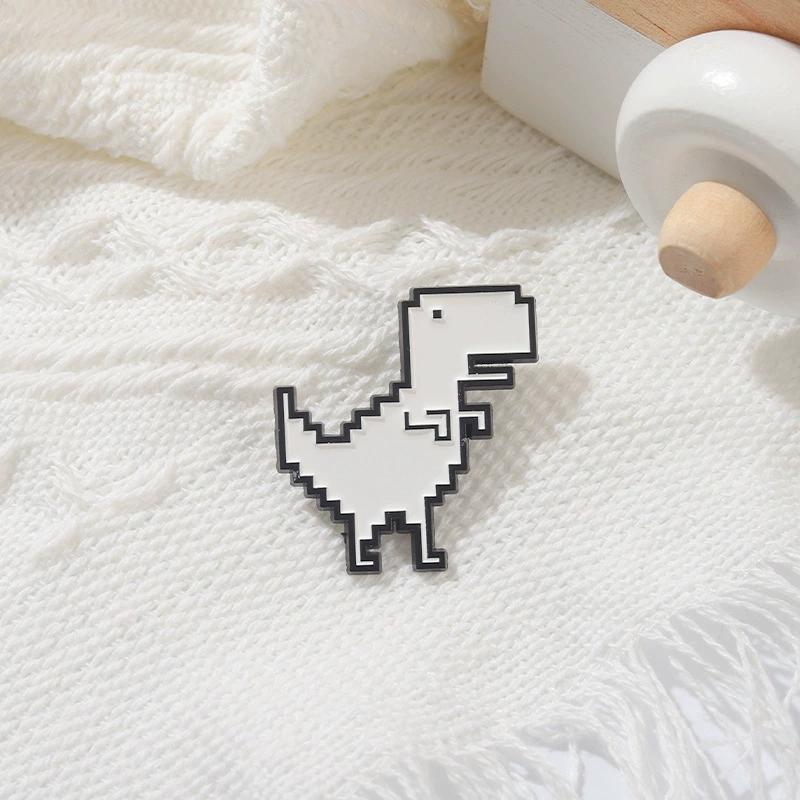 1Pc Cute Pixel-style Cartoon Dinosaur Alloy Badges - Denim Jacket T-shirt Backpack Decorative Pins Social Brooch for Men & Women