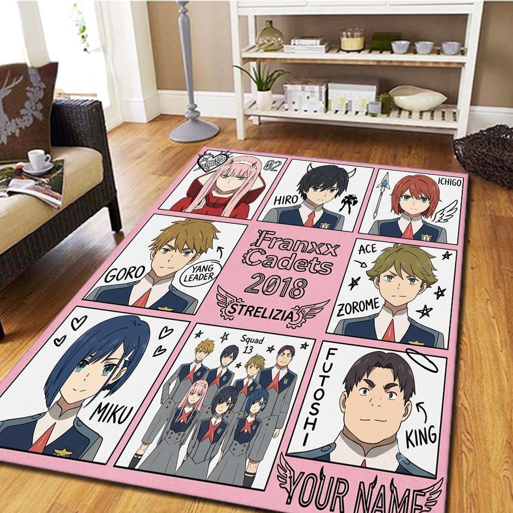 Name Custom DARLING In the FRANXX Carpet for Living Room Bedroom Home Decor Movie Themed Play Mat -HE19