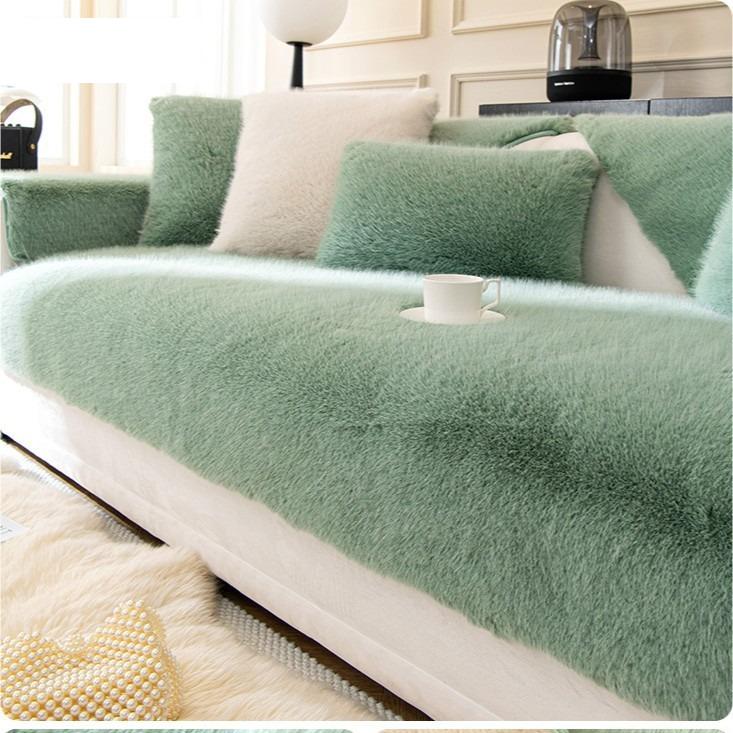 1PC Sofa Cushion French Plush Winter Thickened Non-slip Seat Cushion Simple Modern Full Cover Towel Suitable for Autumn Winter