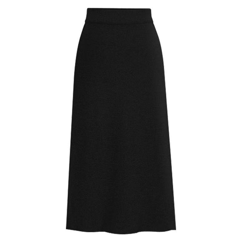 Dámská elegantní fleecová pletená sukně nadměrné velikosti Podzim Zima Rozparek Pružná Bodycon sukně