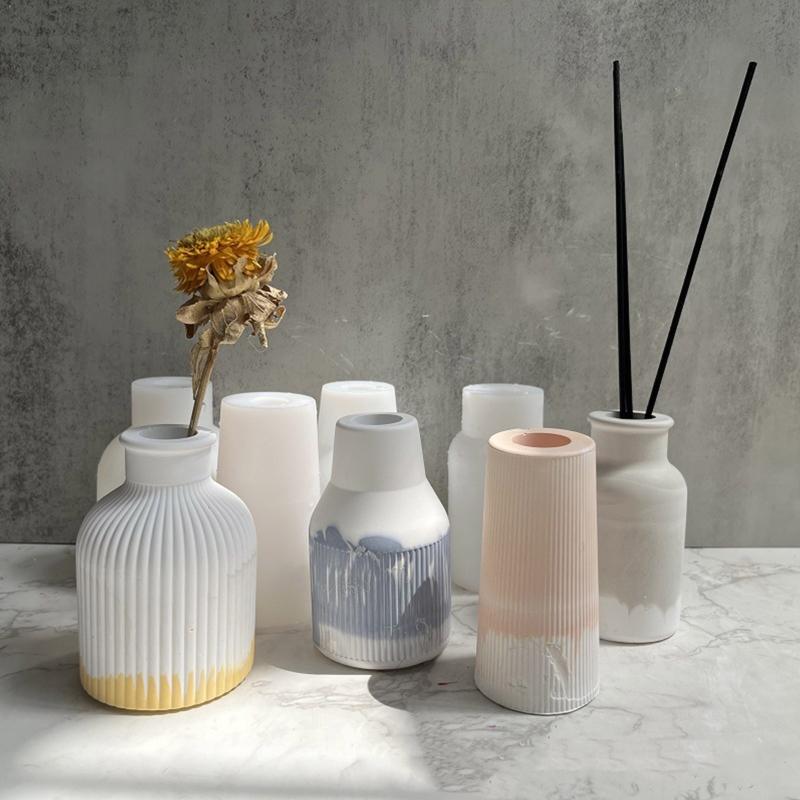 DIY Castings Moulds Small Flower Vases Mould Silicones Craft Pendants 3D Delicate Molds Flower Vases Decorations Mould