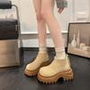 Vintage Maillard Short Boots Zipper Martin Boots Women's Muffin Thick-soled Boken Short Boots 2025 Autumn and Winter New
