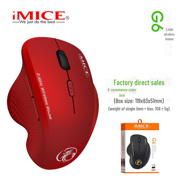 IMICE USB 2.4G Wireless 6-Button Gaming Mouse for Business and Office