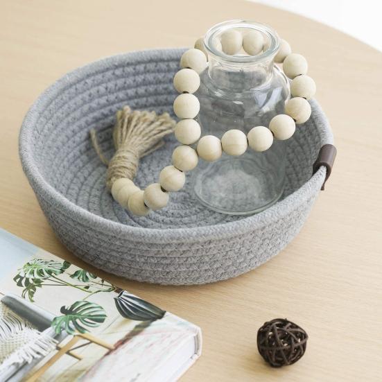 1 Set Breathable Woven Storage Basket with Handle Flax Eco-friendly Woven Storage Box for Bedroom