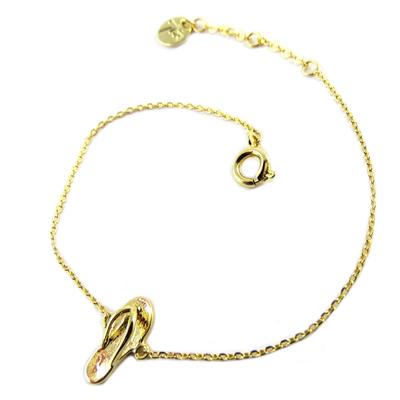 [Q1346] - El yapımı 'Tong' altın rengi bileklik - 13x5 mm