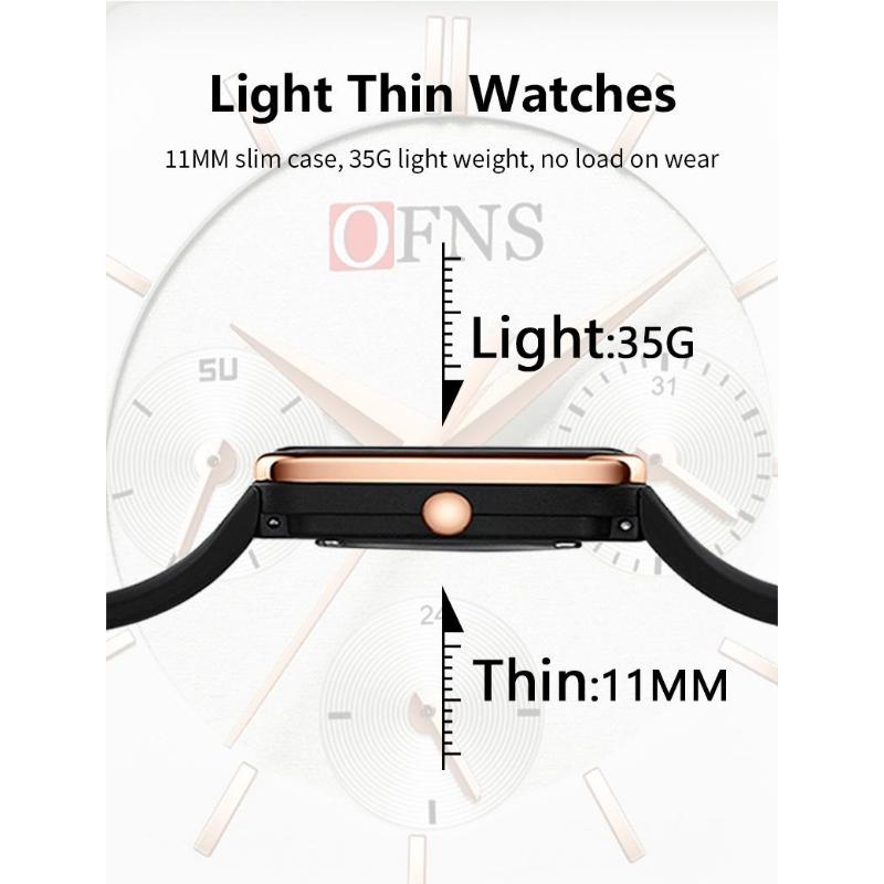 Fashion Women Men Watches Silicone Strap Creative Quartz Watch Square Watch Multi-function Clocks Wristwatch Gift