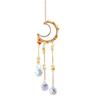 Crystals Suncatcher, Hanging Moon Sun Catcher with Glass Prisms for Windows, Healing Crystal Decor for Home, Gift for Christmas Birthday Valentine