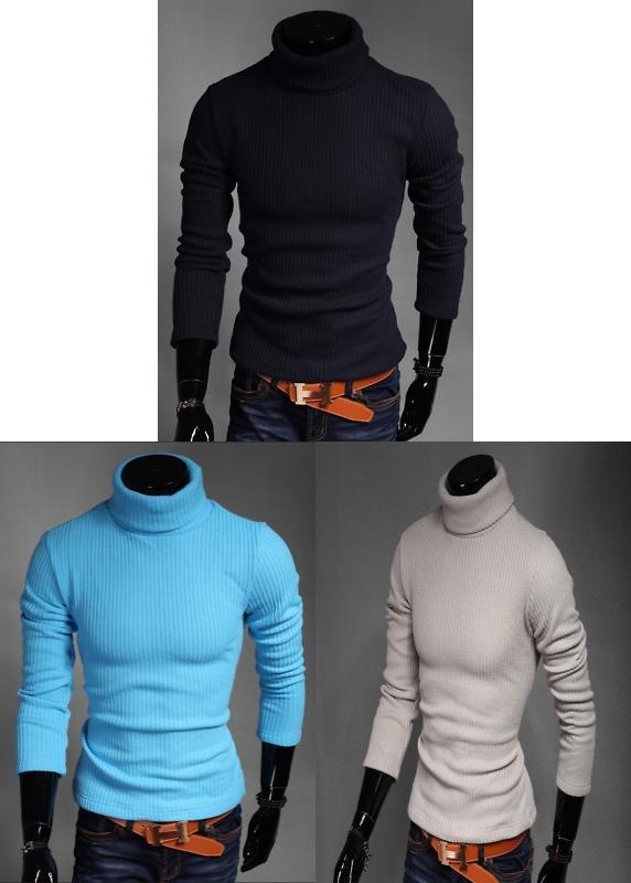 Usa Winter Men Slim Warm Knit High Neck Pullover Jumper Sweater Turtleneck Solid For Ultimate Comfort