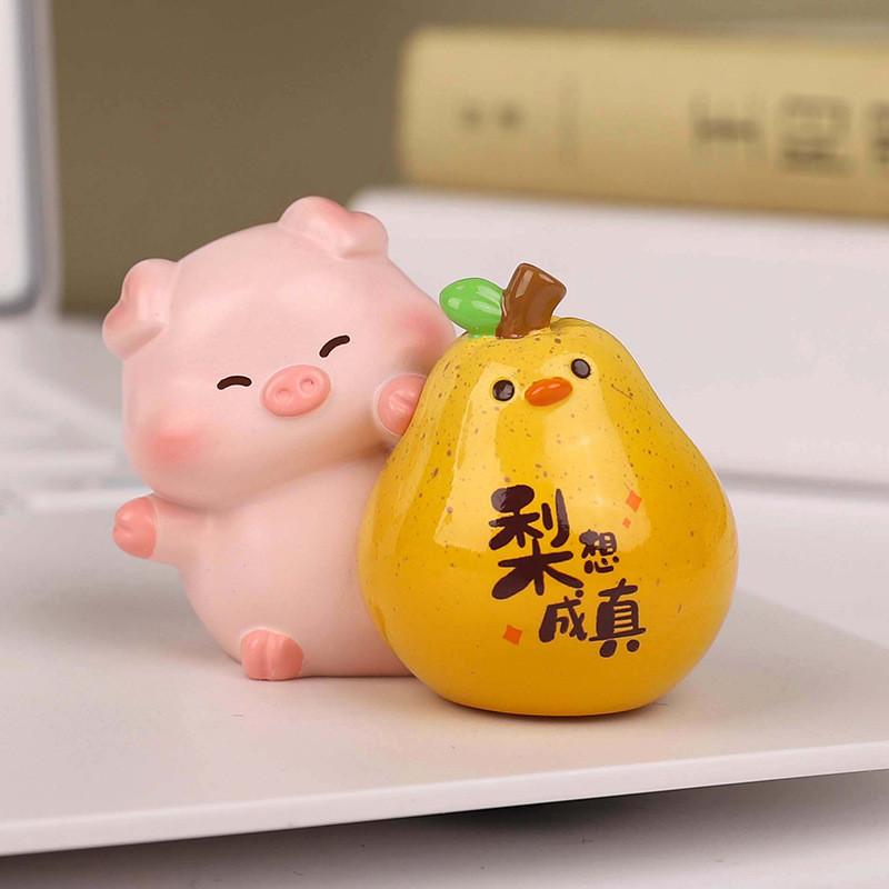 Fruits Cat Resin Art Piece Cute Desktop Ornament For Home And Celebration