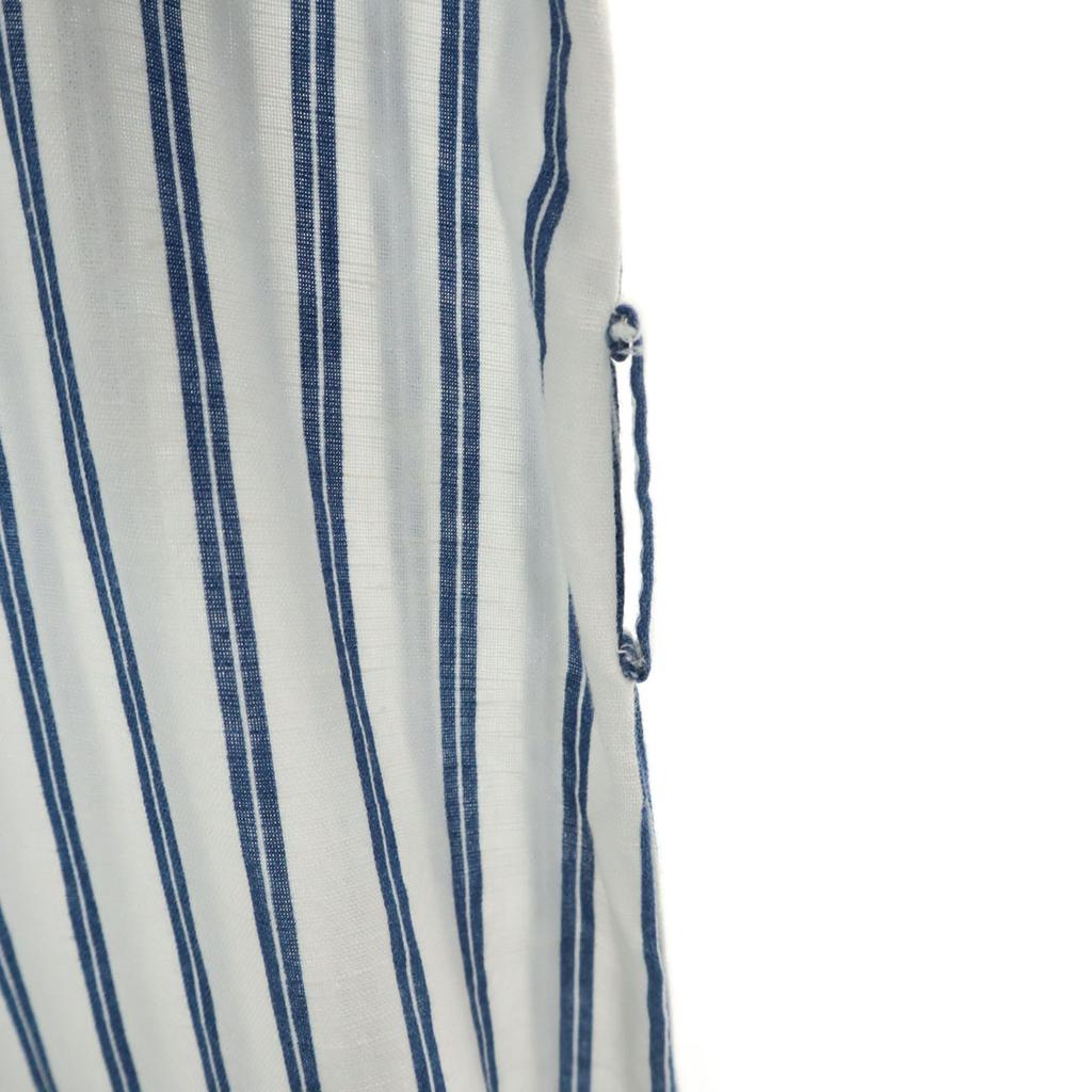 Zara Linen Blend Stripe Long Sleeve Skipper Long Shirt Dress XXL Women Used