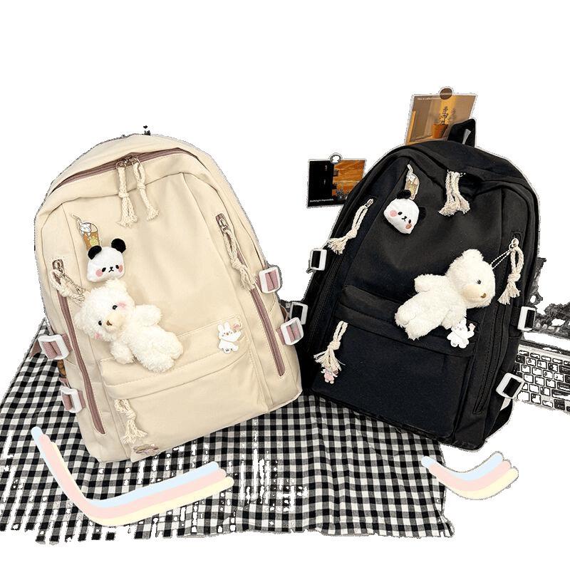 Large Women's Cute Japanese Style Backpack, Korean-Inspired, Versatile for Middle School Students
