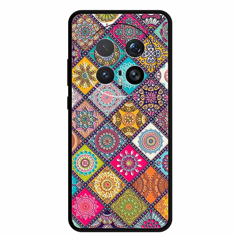 6.71" For Honor Magic8 Pro 5G Case 3D Emboss Relief Flower Black Silicone Soft Back Cover Case For Honor Magic 8 Pro Case Shells