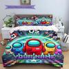 Among Us Custom Name Pattern Bedding,Quilt Set Quilt Cover Pillowcase Home Birthday Gift(1 * Duvet Cover + 2 * Pillowcase, Without Core)