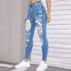 Women's Mid- Stretch Jeans Fashion Straight Leg Denim Pants With Pockets