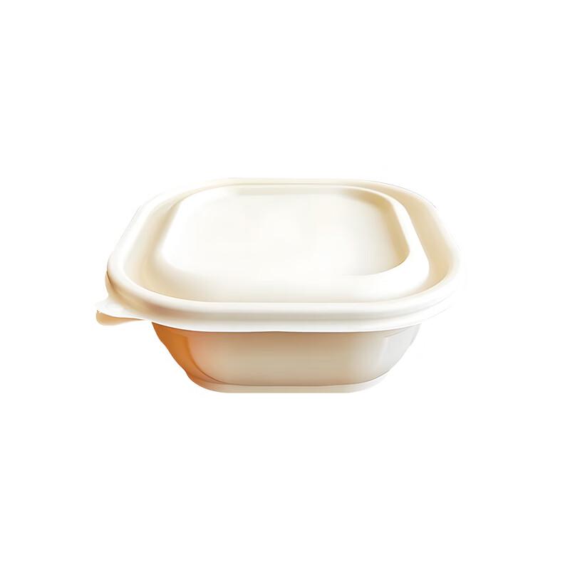 Biologisch abbaubare rechteckige Lebensmittelbehälter mit Deckeln, 450 ml