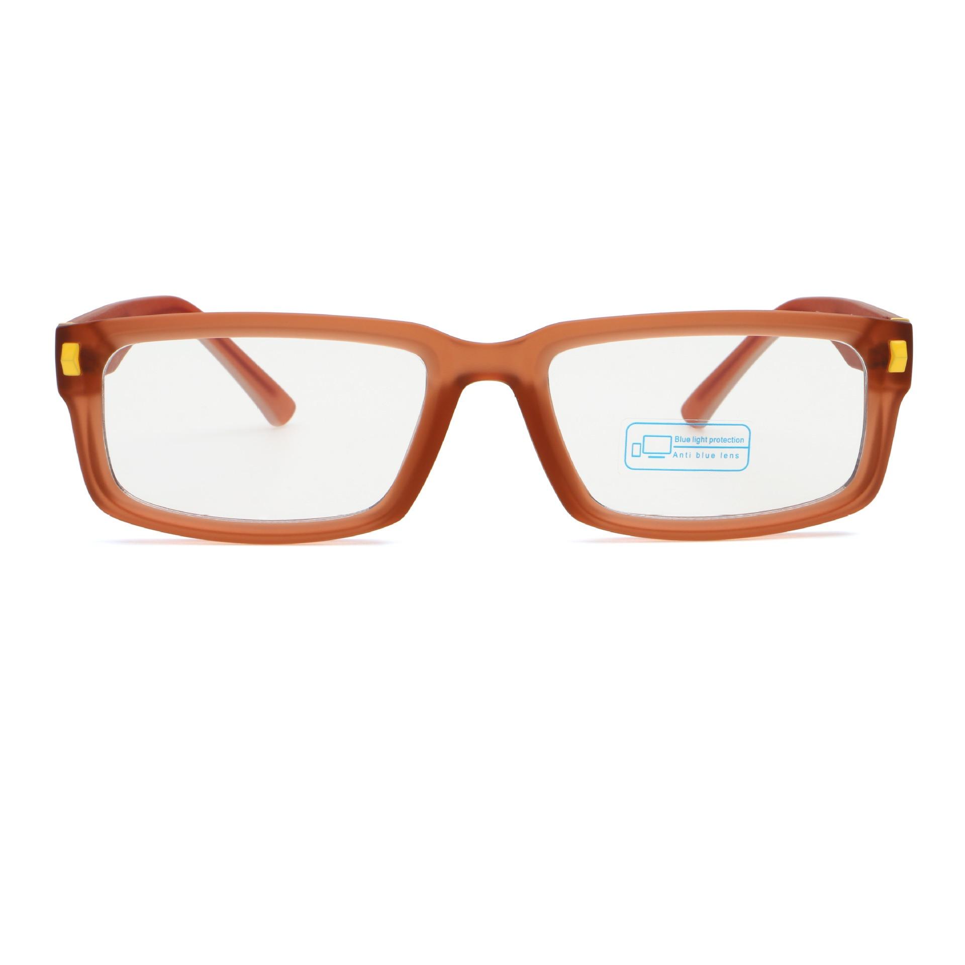 Glasses Square Blue Light Myopia Prescription Eyeglasses Reading Glasses TR90 Trendy Eyeglasses for Unisex plastic demo lens оранжевый