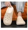 2025 Winter EVA Couple's Cotton Slippers: Indoor Warm Shoes with Thick Sole and Velvet-Lined Holes