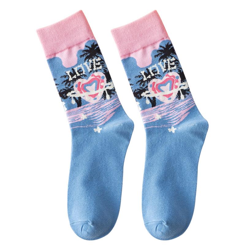 Ladies Spring and Autumn Fashion New Eyes Cartoon Valentine's Day In Tube Socks