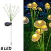 Solar Garden Jellyfish Lights Outdoor Mushroom Stakes Lights with Swaying LED Firefly Decorations for Patio Pathway Christmas