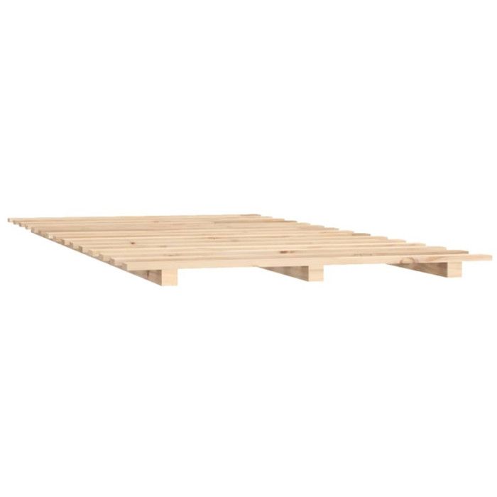VidaXL Cadre de Lit, Lit Double avec Sommier à Lattes, Lit Adulte, Meuble de Chambre à Coucher Intérieur, Marron 120x200 cm 824563