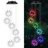 Solar Powered Wind Chime With LED Lights Metal Bells Hummingbird Butterfly Decor Garden Patio Yard