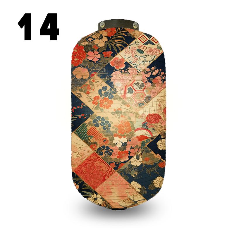 Японский фонарь Тканевый Рыба Сакура Узор Якитори Изакая Ресторан Фонарь Новогодний Декор Подвесной Люстра Абажур 20x35cm