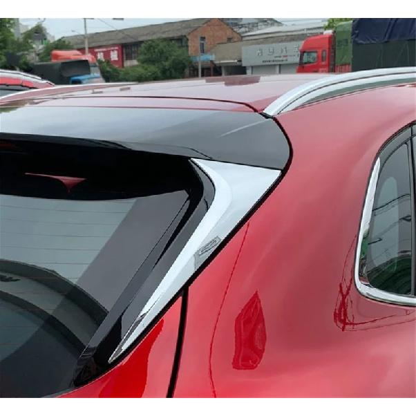 For Mazda CX-30 CX30     ABS Chrome Rear Tail Window Spoiler Triangle Molding Cover Trim Sticker Car Accessories