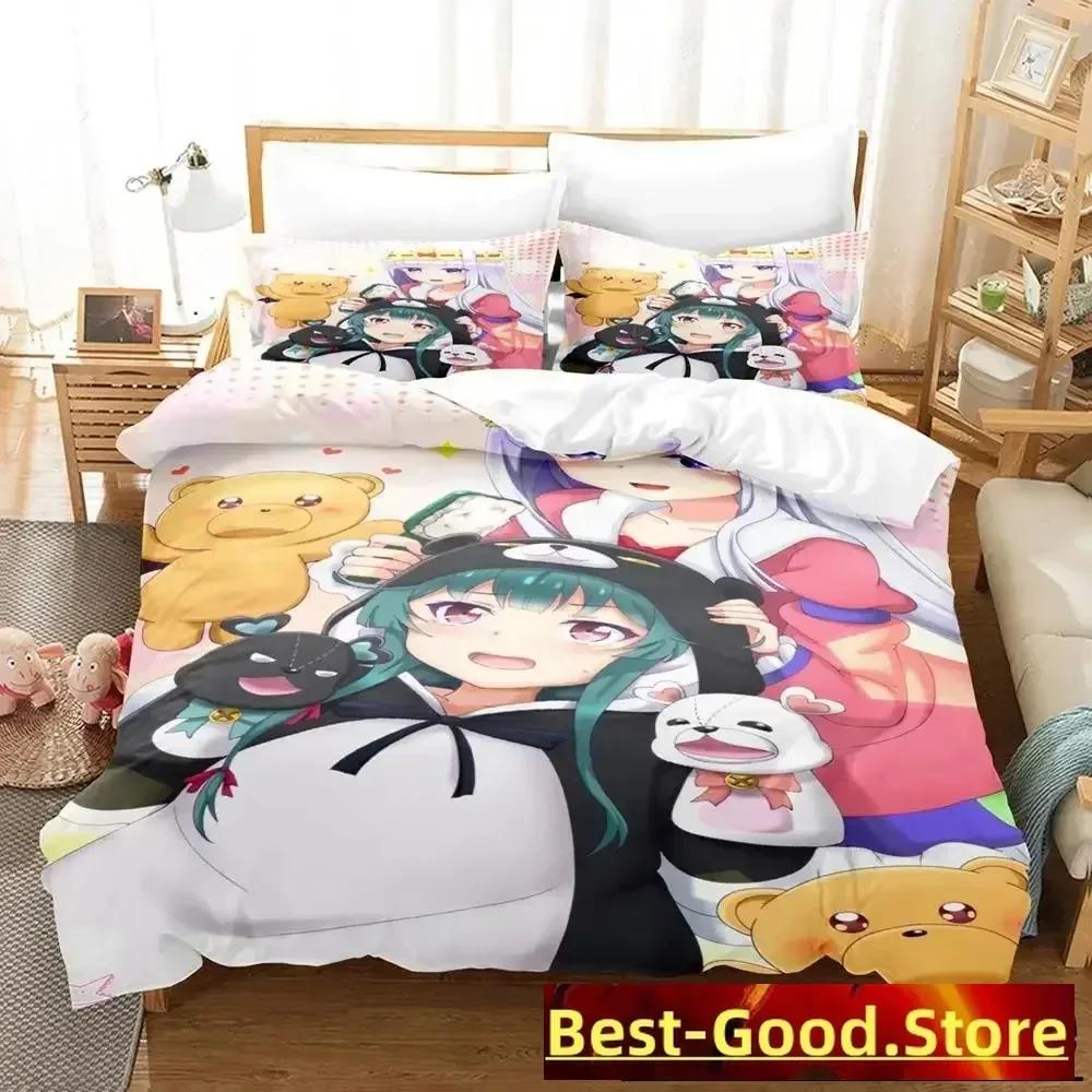 3D Anime Kuma Kuma Kuma Bear Printed Bed Set Duvet Cover Pillowcase Bedding Set Bed Linen Sheet Quilt Cover Full Queen King Size