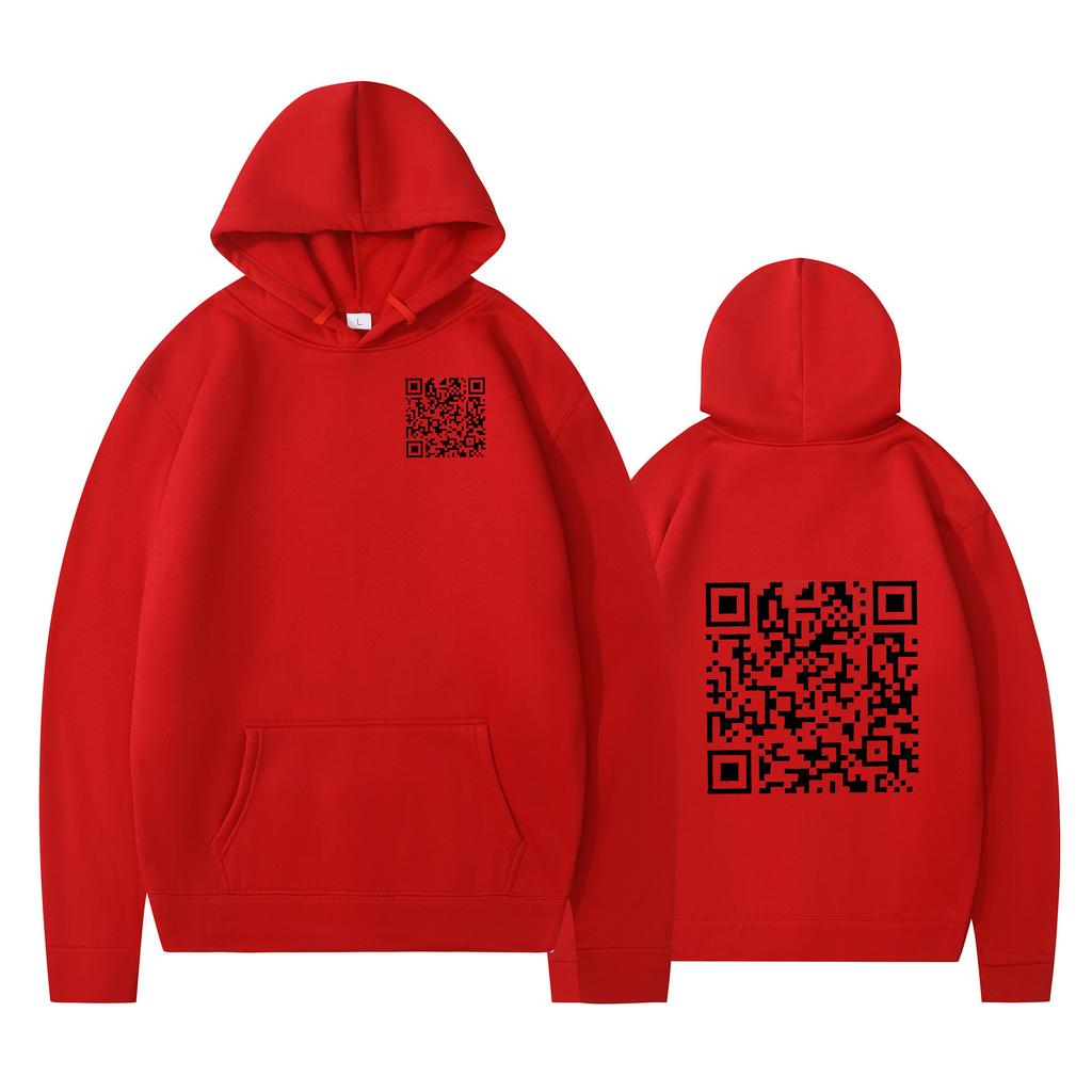 Cross-border Hoodies, New Printed Styles, QR Code Scans, Loose Men's and Women's Hoodies