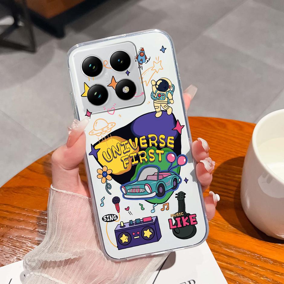 Case For Xiaomi 15T 15T Pro Adorable Astronaut Cat Anti-Fingerprint Fashion Transparent Housing For xiaomi15t 15tpro Protector