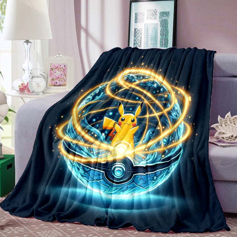 Pokémon Pikachu Series Flannel Blanket—Soft To the Touch, the Perfect Choice for Home Relaxation; an Excellent Gift for Pokémon