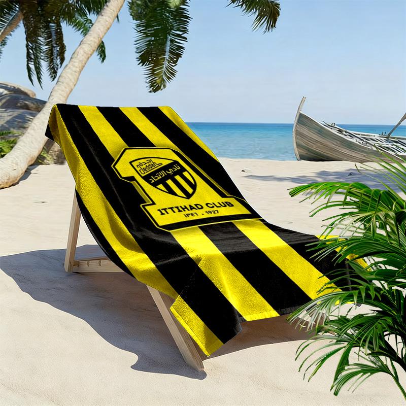 1ttihad Club Print Beach Towel, Large Soft Quick Dry Towel for Beach Camping Swimming