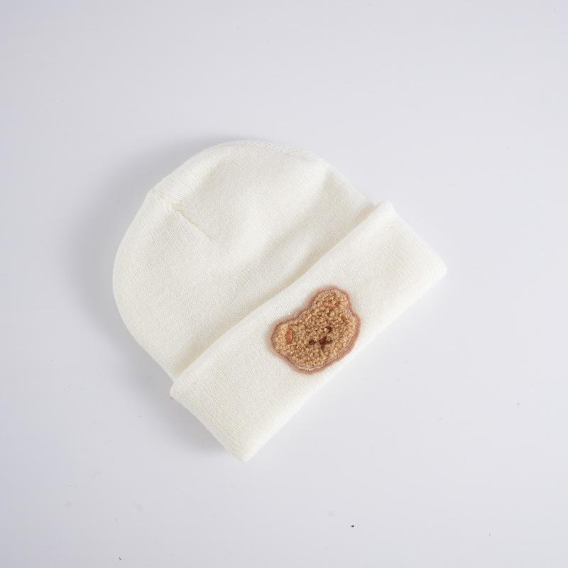 Korean Cartoon Bear Baby Hat Winter Warm Knitted Newborn Boys Girls Cap Soft Infant Toddler Hat Kids Caps Bonnet