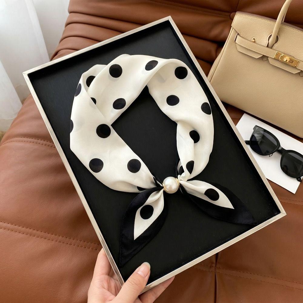 Versatile Square Scarf Soft Cotton Silk Scarf Elegant Magnetic Scarf  Women Fashion